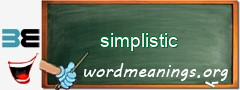 WordMeaning blackboard for simplistic